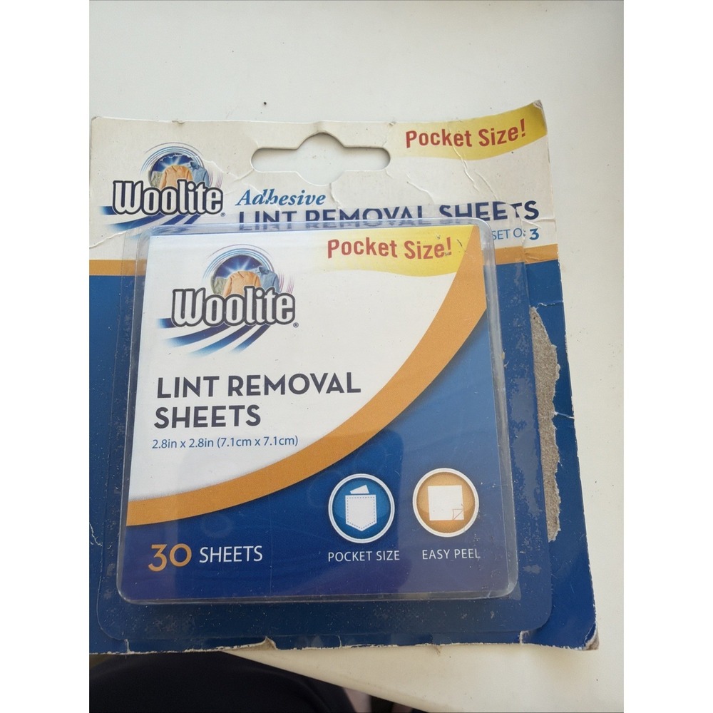 Woolite Adhesive Lint Removal Sheets Rare 3 Pack 90 Sheets Total New (z)
